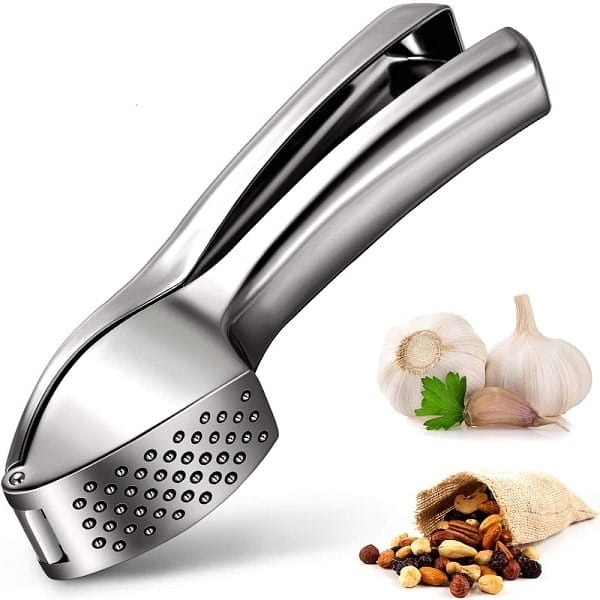 Meidong Premium Garlic Press with Soft Easy-Squeeze Ergonomic
